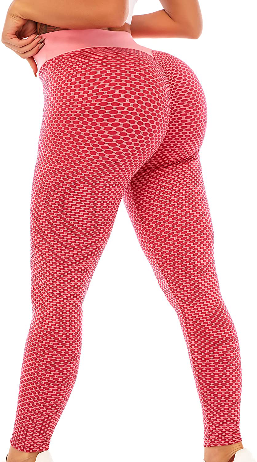 ViCherub Leggings for Women Scrunch Butt Lifting TIK Tok Yoga Pants Peach Lift High Waisted, Workout Tummy Control Tights Apparel & Accessories > Clothing > Activewear ViCherub Coral Pink 4X-Large