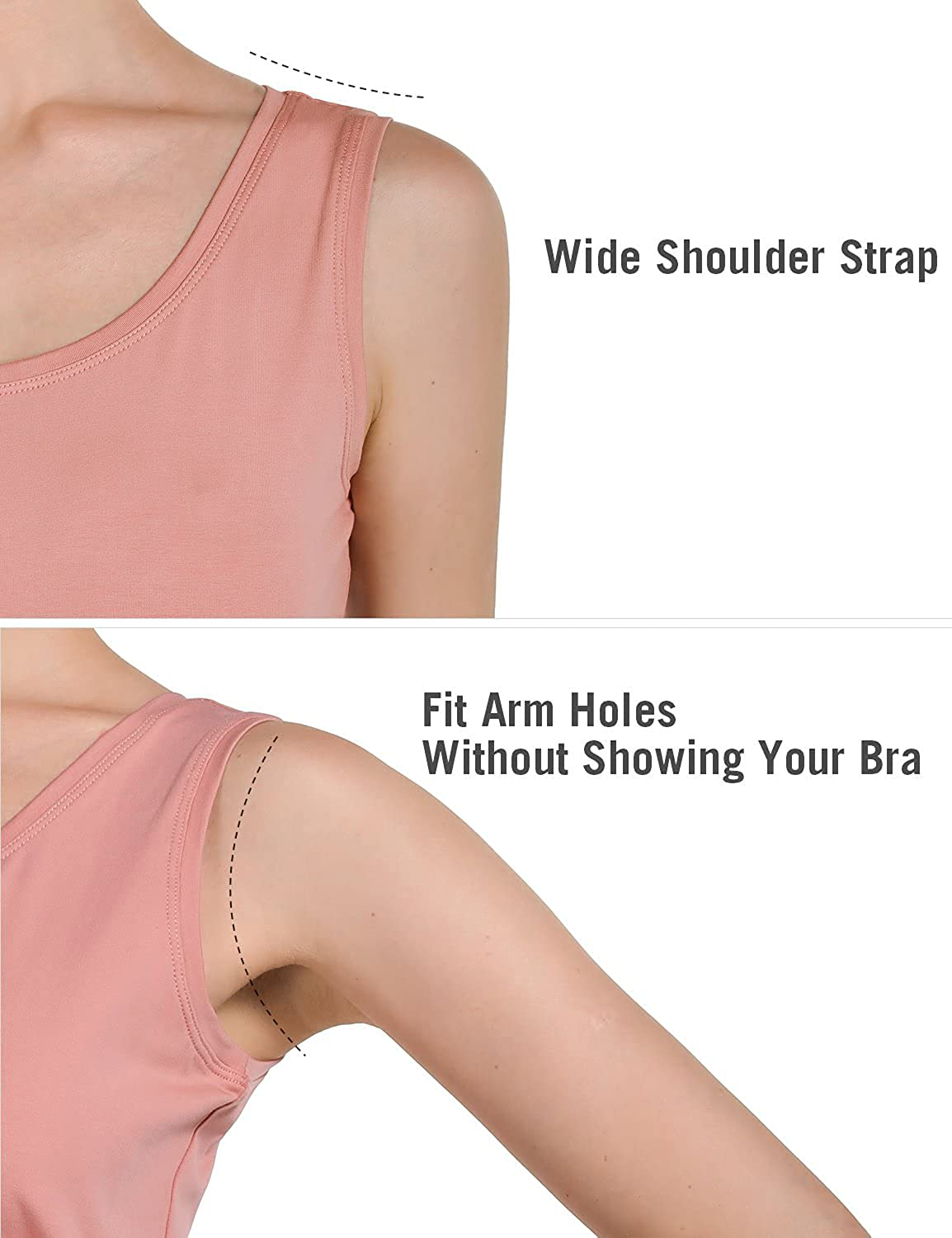 BALEAF Women'S Wide Strap Cotton Workout Tank Tops Yoga Crewneck Sleeveless Shirts Apparel & Accessories > Clothing > Activewear Kylie Max