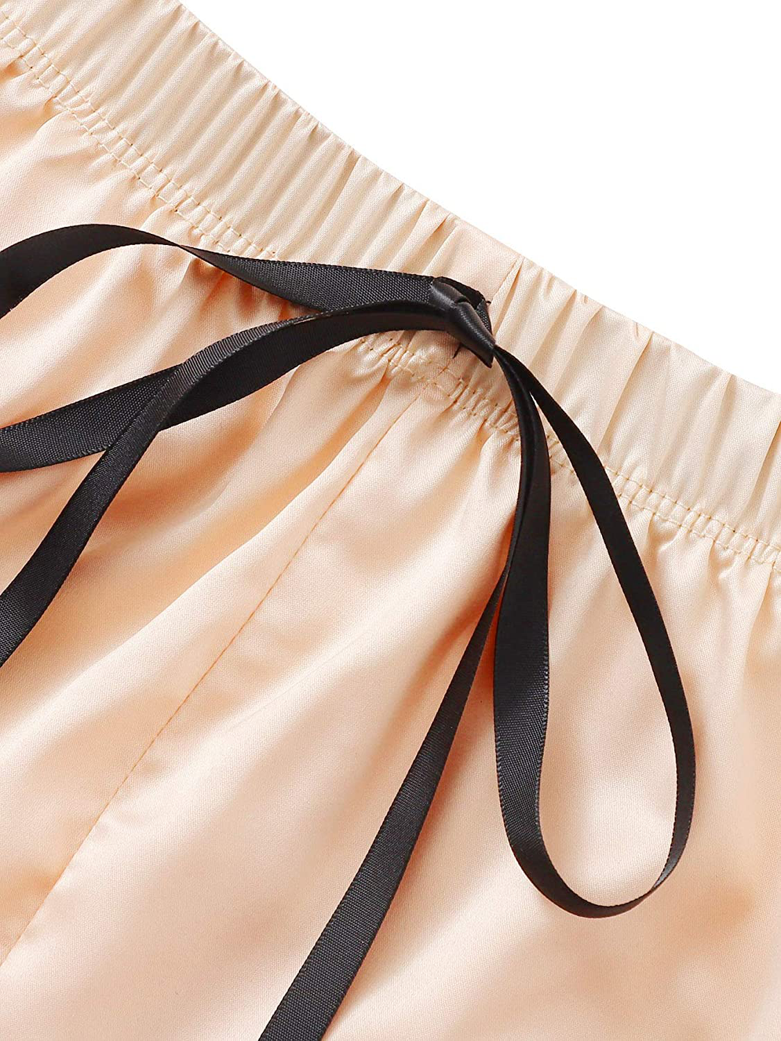 Makemechic Women'S Lace Satin Sleepwear Cami Top and Shorts Pajama Set Apparel & Accessories > Clothing > Sleepwear & Loungewear Kylie Max