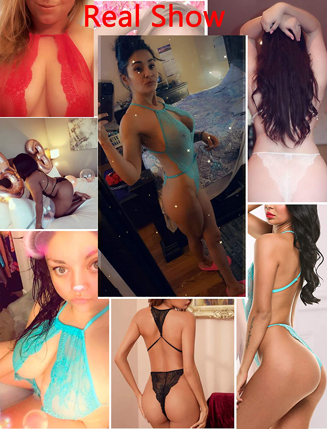 Avidlove Lingerie for Women Teddy One Piece Lace Babydoll Bodysuit Apparel & Accessories > Clothing > Underwear & Socks > Lingerie Avidlove