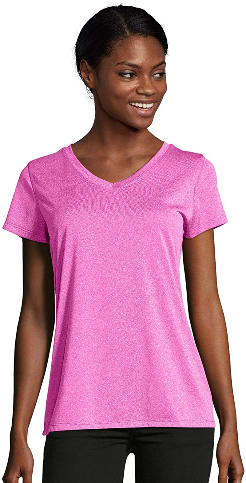 Hanes Sport Women'S Heathered Performance V-Neck Tee Apparel & Accessories > Clothing > Activewear Kylie Max
