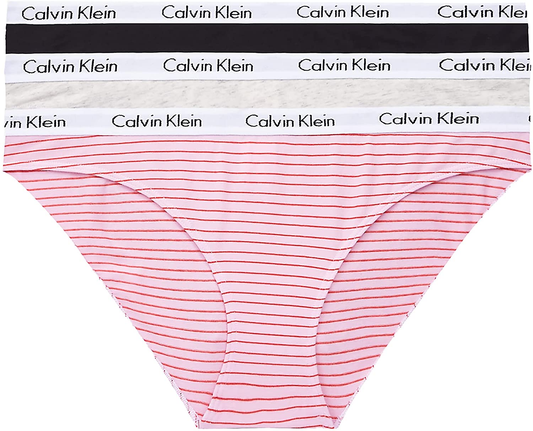 Calvin Klein Women'S Carousel Logo Cotton Bikini Panty Apparel & Accessories > Clothing > Underwear & Socks > Underwear Calvin Klein Feeder Stripe_pale Orchid/Snow Heather/Black 3 Large