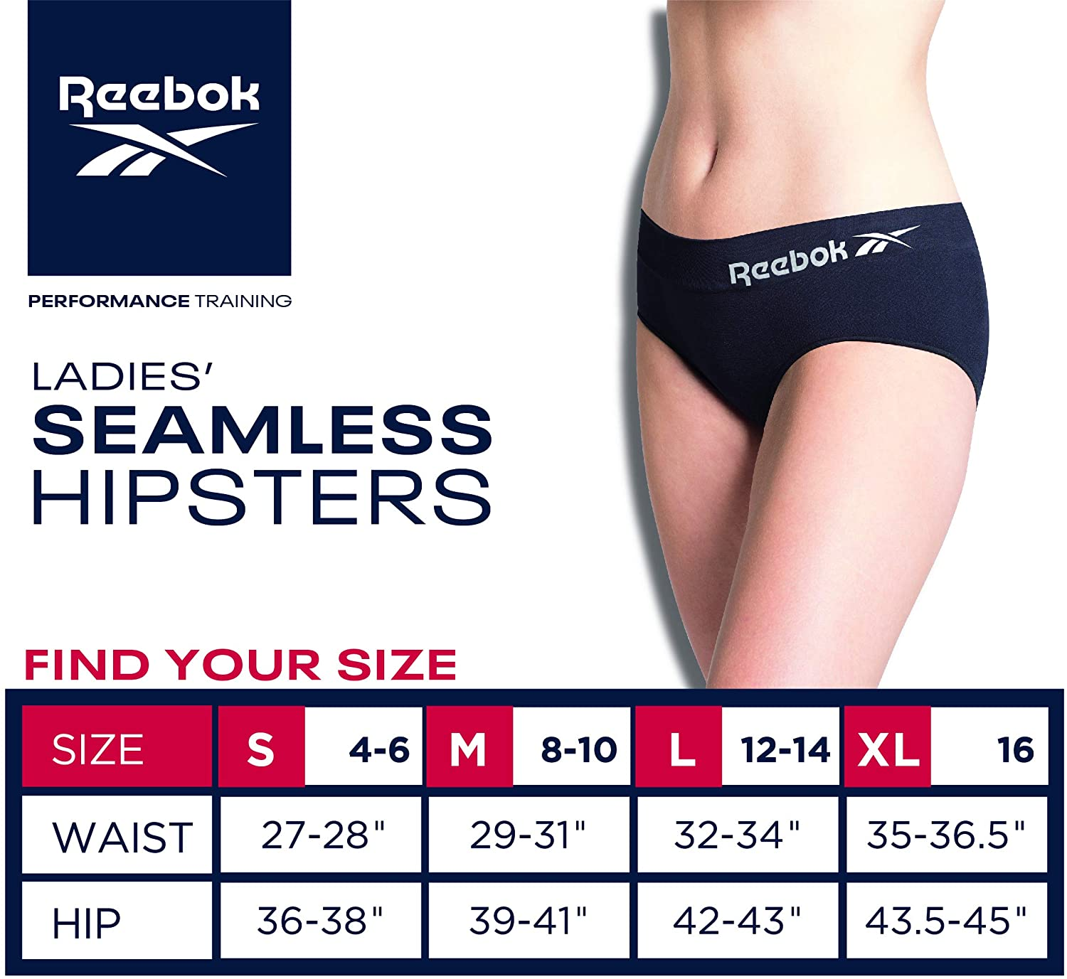 Reebok Women'S Underwear - Seamless Hipster Briefs (5 Pack) Apparel & Accessories > Clothing > Underwear & Socks > Underwear Reebok