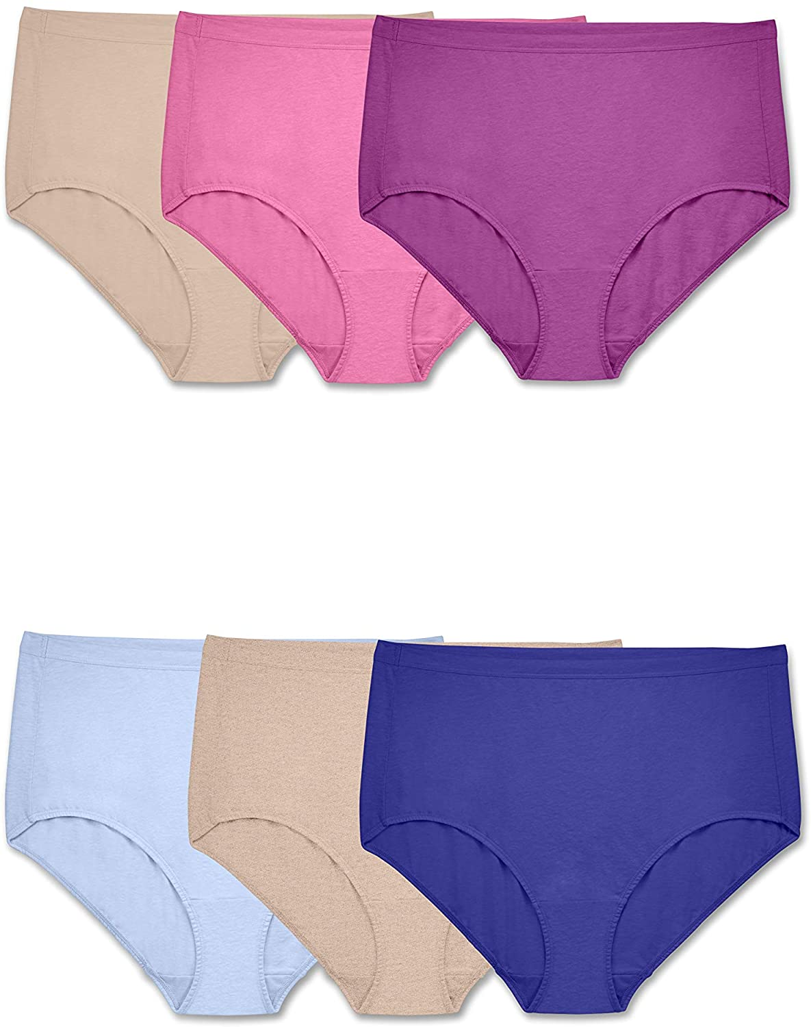 Fruit of the Loom Women'S Underwear Beyondsoft Panties (Regular & plus Size) Apparel & Accessories > Clothing > Underwear & Socks > Underwear Fruit of the Loom Plus Size Brief - Cotton Blend - 6 Pack Plus Size Brief 12