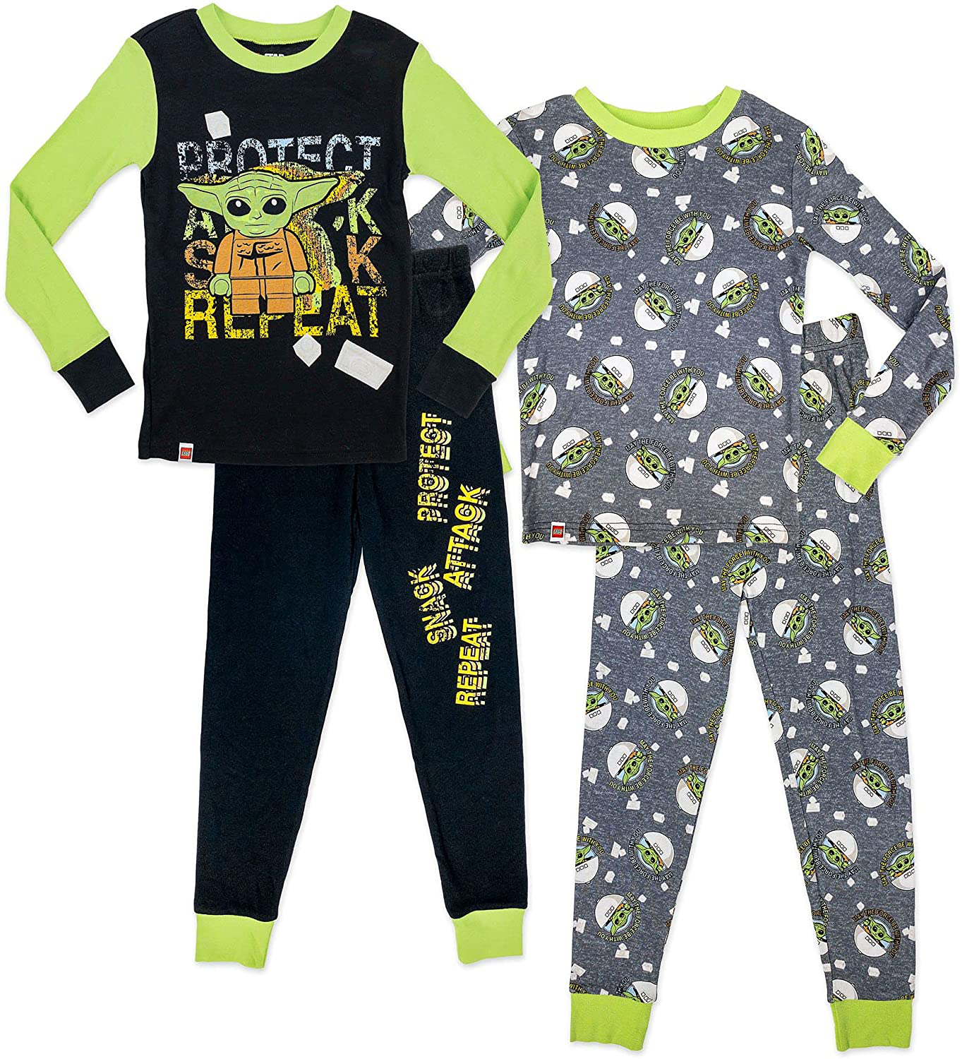 Lego Star Wars Boys Baby Yoda 2 for 1 Cotton Pajama Set, Green Apparel & Accessories > Clothing > Sleepwear & Loungewear > Pajamas Kylie Max