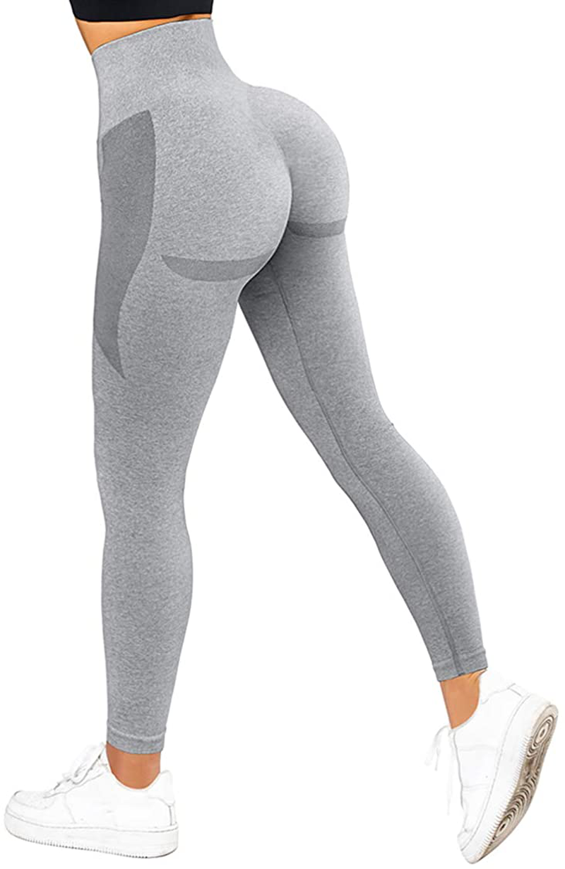SUUKSESS Women Scrunch Butt Lifting Seamless Leggings Booty High Waisted Workout Yoga Pants Apparel & Accessories > Clothing > Activewear SUUKSESS #5 Seamless Grey Small