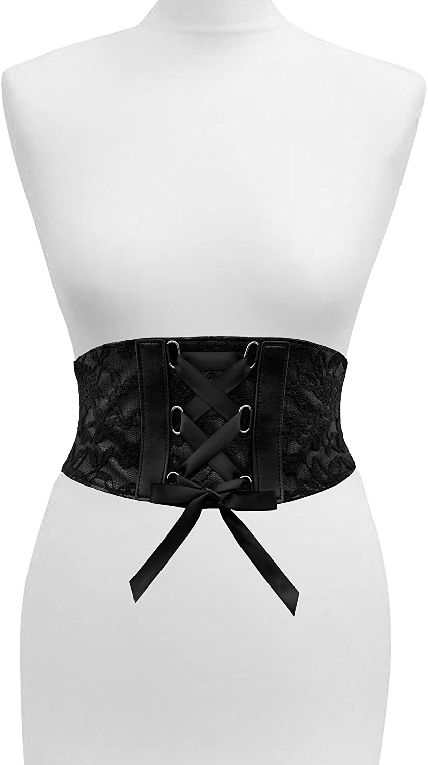 Blackbutterfly 5.5 Wide Corset Waspie Elastic Lace Belt Apparel & Accessories > Clothing Accessories > Belts BlackButterfly