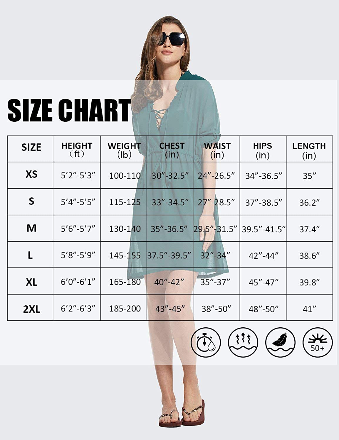 BALEAF Women'S 3/4 Sleeve Sheer Chiffon Bikini Swim Cover up V Neck Mesh Beach Coverups Apparel & Accessories > Clothing > Swimwear Kylie Max