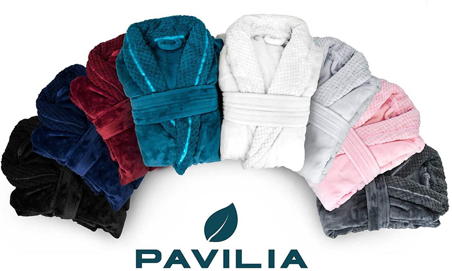 PAVILIA Soft Plush Women Fleece Robe, Cozy Bathrobe, Female Spa Robe, Waffle Apparel & Accessories > Clothing > Sleepwear & Loungewear > Robes Kylie Max