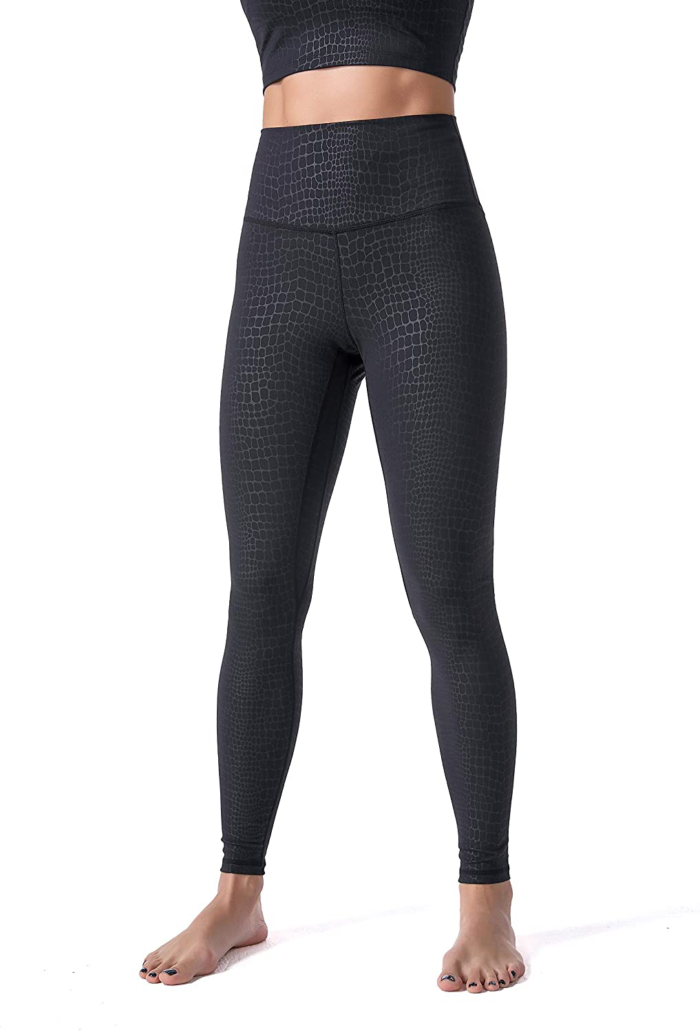 Sunzel Workout Leggings for Women, Squat Proof High Waisted Yoga Pants 4 Way Stretch, Buttery Soft Apparel & Accessories > Clothing > Activewear Sunzel Black-embossed Crocodile X-Large