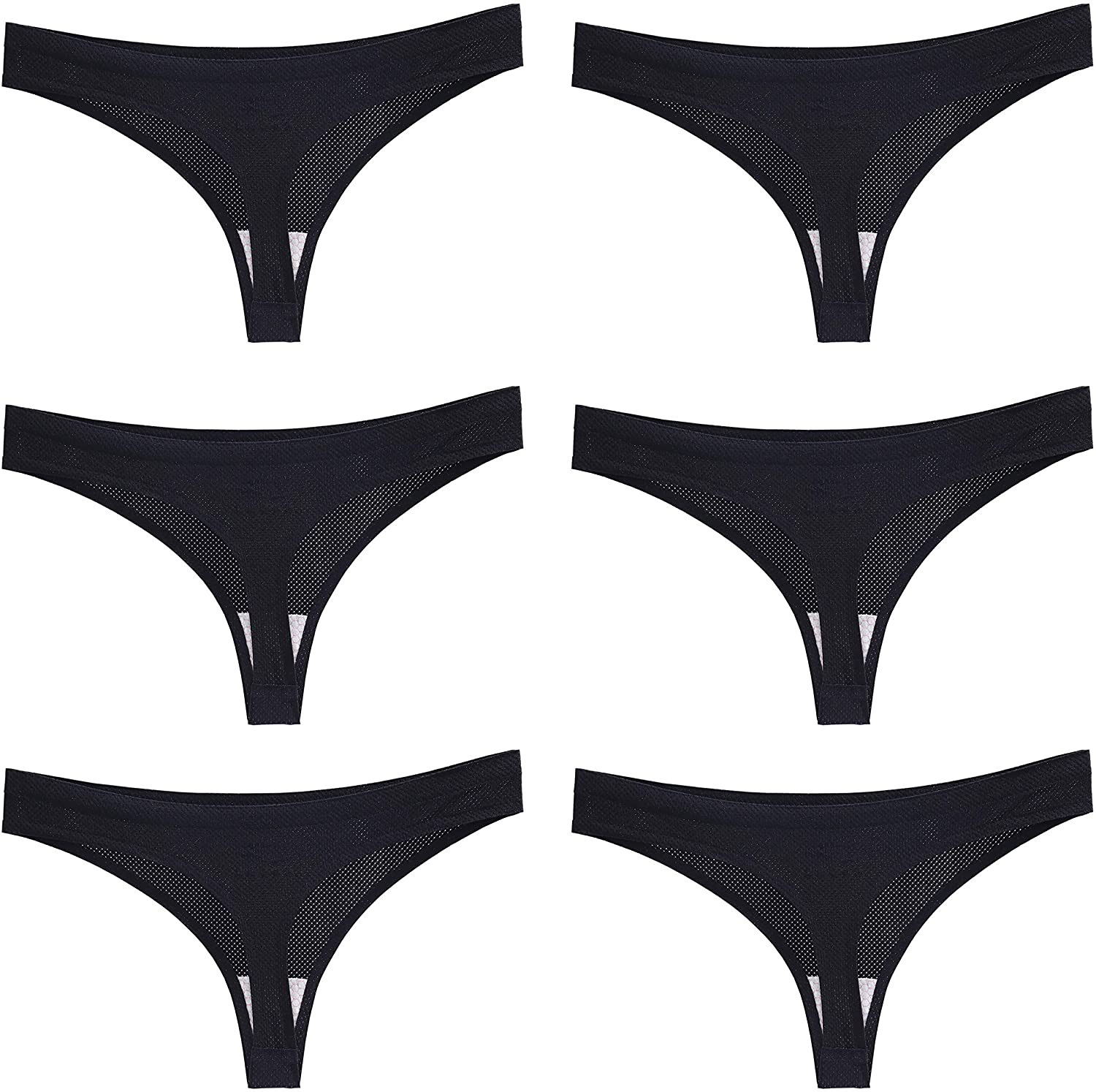Imakokoni Seamless Thongs for Women No Show 6 Pack Women's Nylon Spandex Thong Underwear Apparel & Accessories > Clothing > Underwear & Socks > Underwear imakokoni