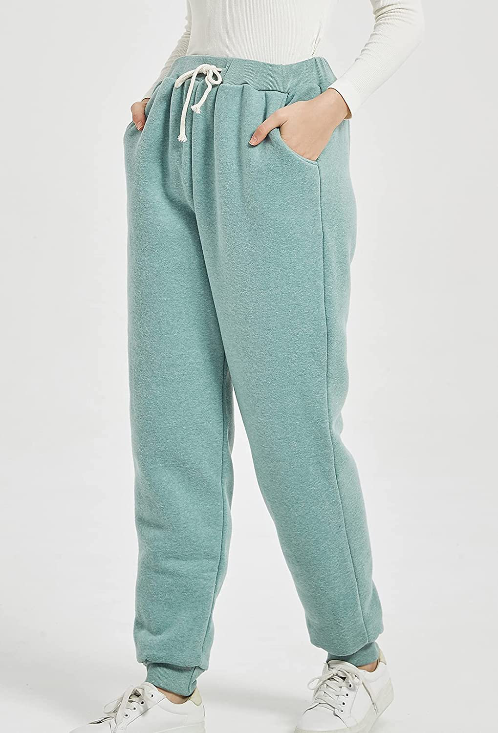 Flygo Women'S Winter Warm Fleece Joggers Pants Sherpa Lined Athletic Active Sweatpants Apparel & Accessories > Clothing > Activewear Kylie Max