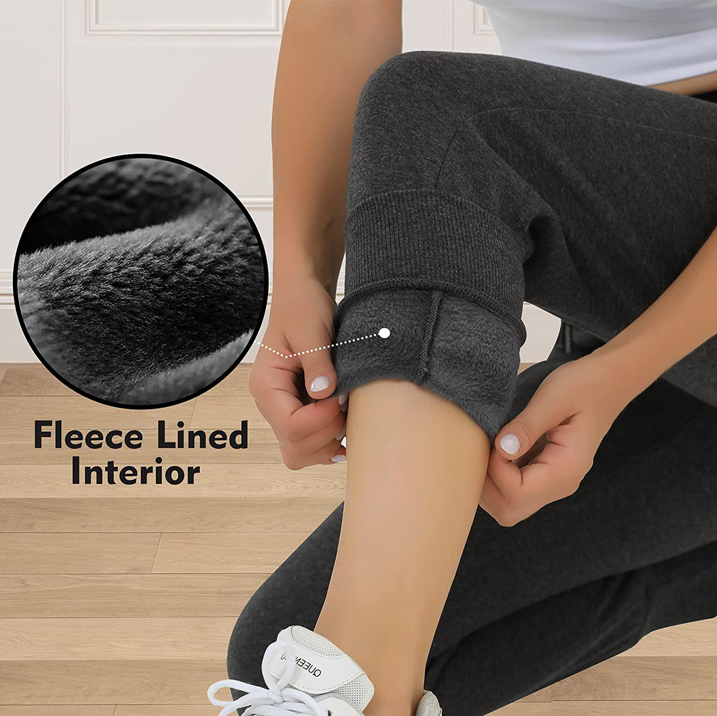 Heathyoga Fleece Lined Joggers for Women Thermal Sweatpants for Women Joggers with Pockets Workout Pants Running Pants Apparel & Accessories > Clothing > Activewear Kylie Max