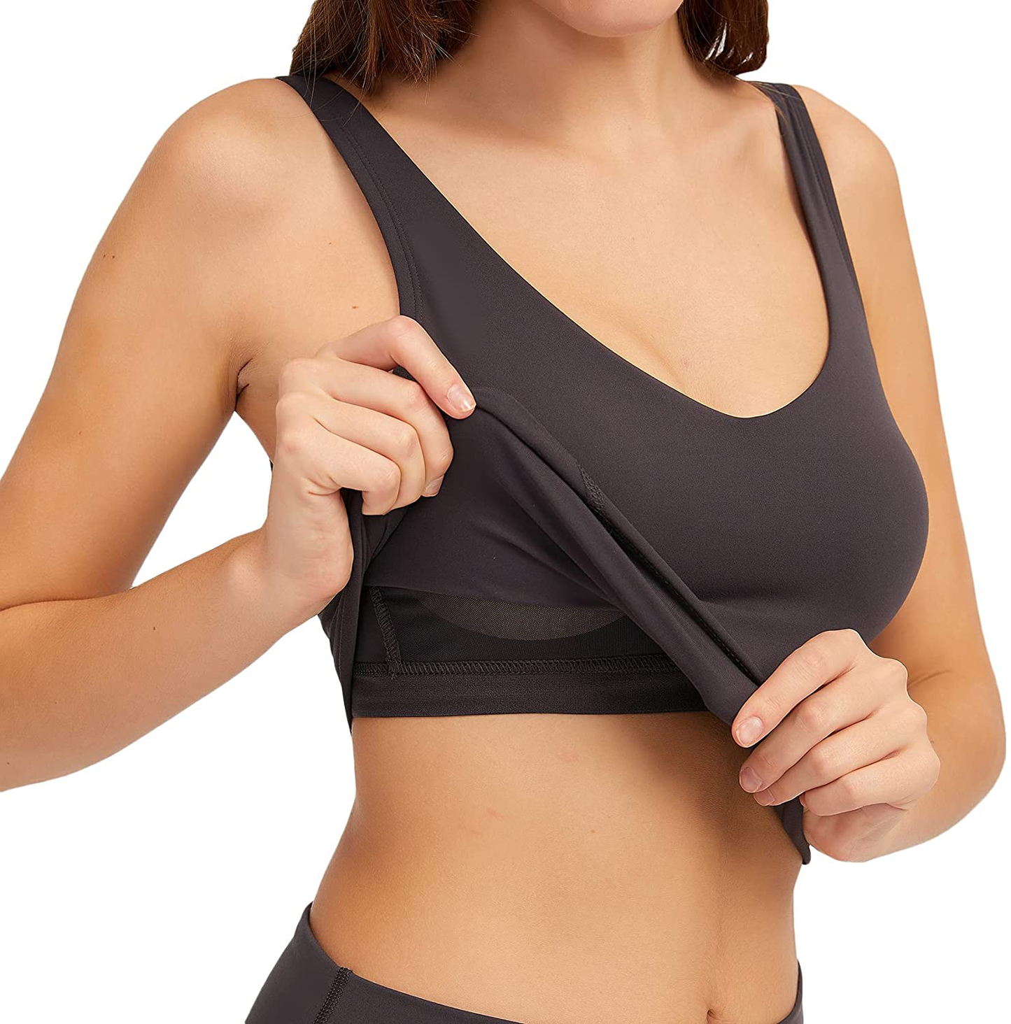 Lemedy Women Sports Bra Longline Crop Tank Top Padded Workout Running Yoga Apparel & Accessories > Clothing > Underwear & Socks > Bras Kylie Max
