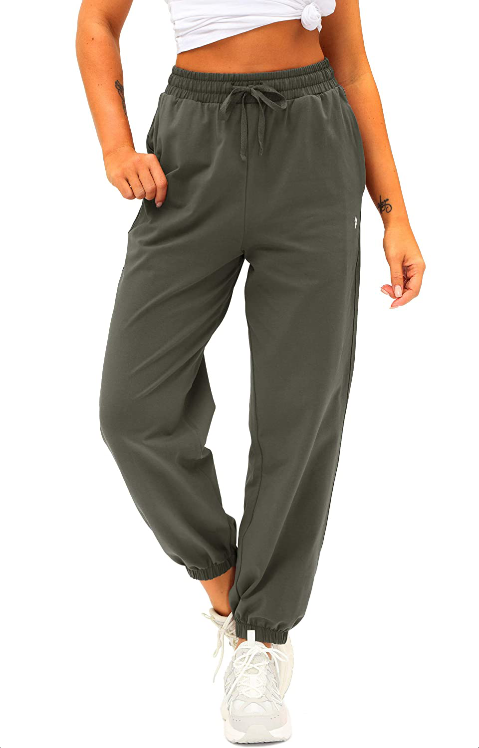 Women'S Cotton Sweatpants High Waisted Pants with Pockets Athletic Fit Joggers for Women Lounge,Jogging Apparel & Accessories > Clothing > Activewear Kylie Max