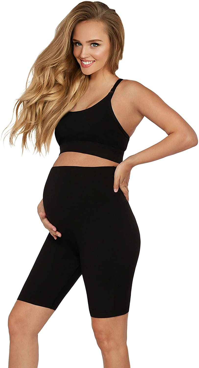 Maternity Leggings Active Wear over the Bump Pants Pregnancy Shaping over the Belly Postpartum Breastfeeding Apparel & Accessories > Clothing > Underwear & Socks > Shapewear Terramed Just Think Comfort Shorts Small