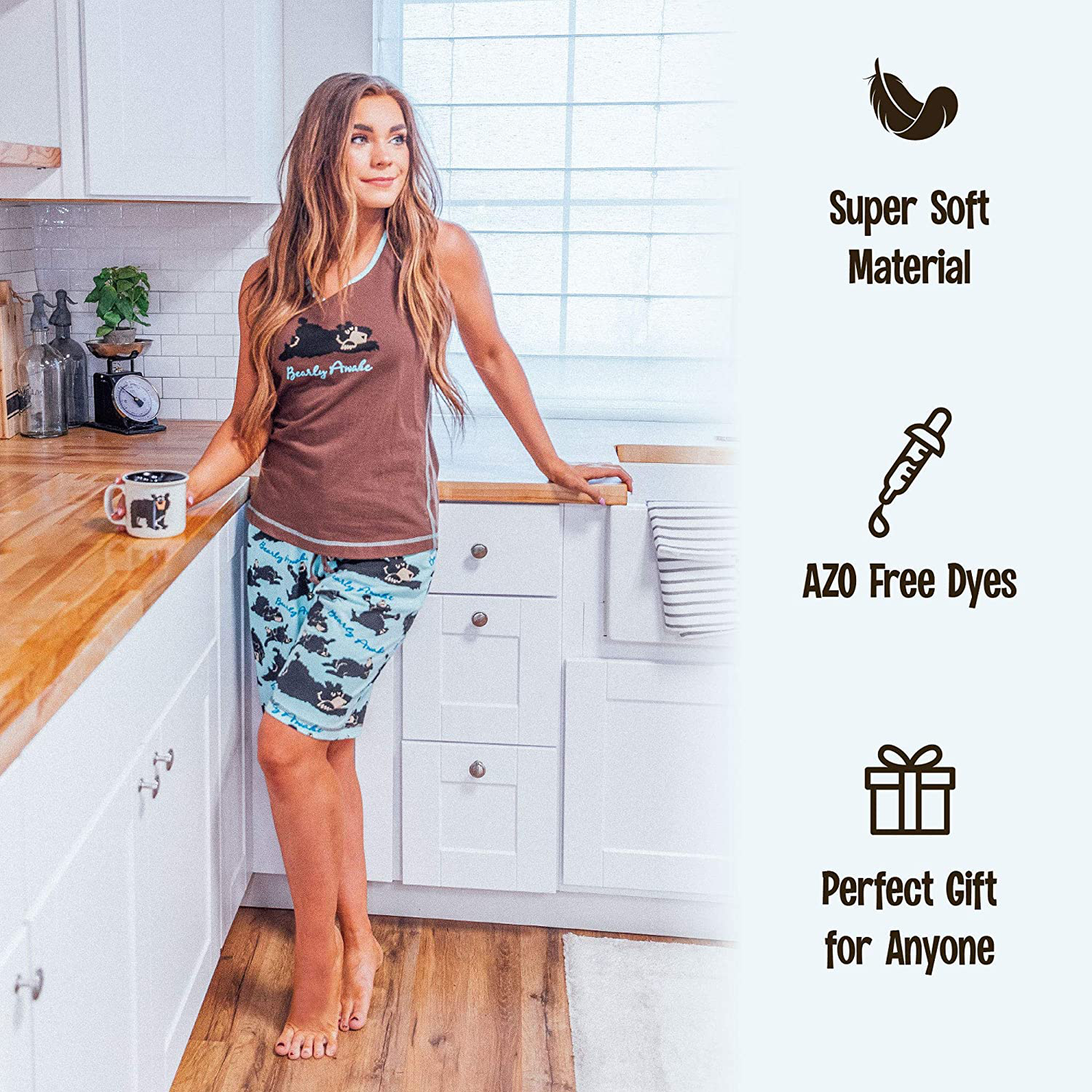 Lazy One Animal Pajamas for Women, Cute Pajama Shorts and Top Separates Apparel & Accessories > Clothing > Sleepwear & Loungewear > Pajamas Kylie Max