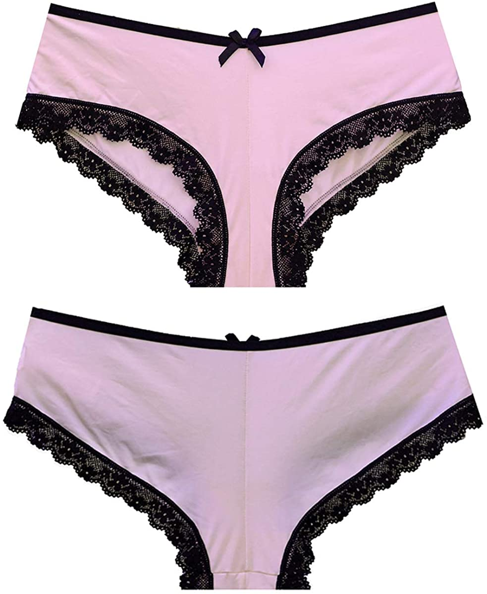 Gefyvuxrm Womens Cheeky Lingerie Underwear Lace Trim Panties Sexy Hipster 5 Pack Apparel & Accessories > Clothing > Underwear & Socks > Underwear AIDOVEI
