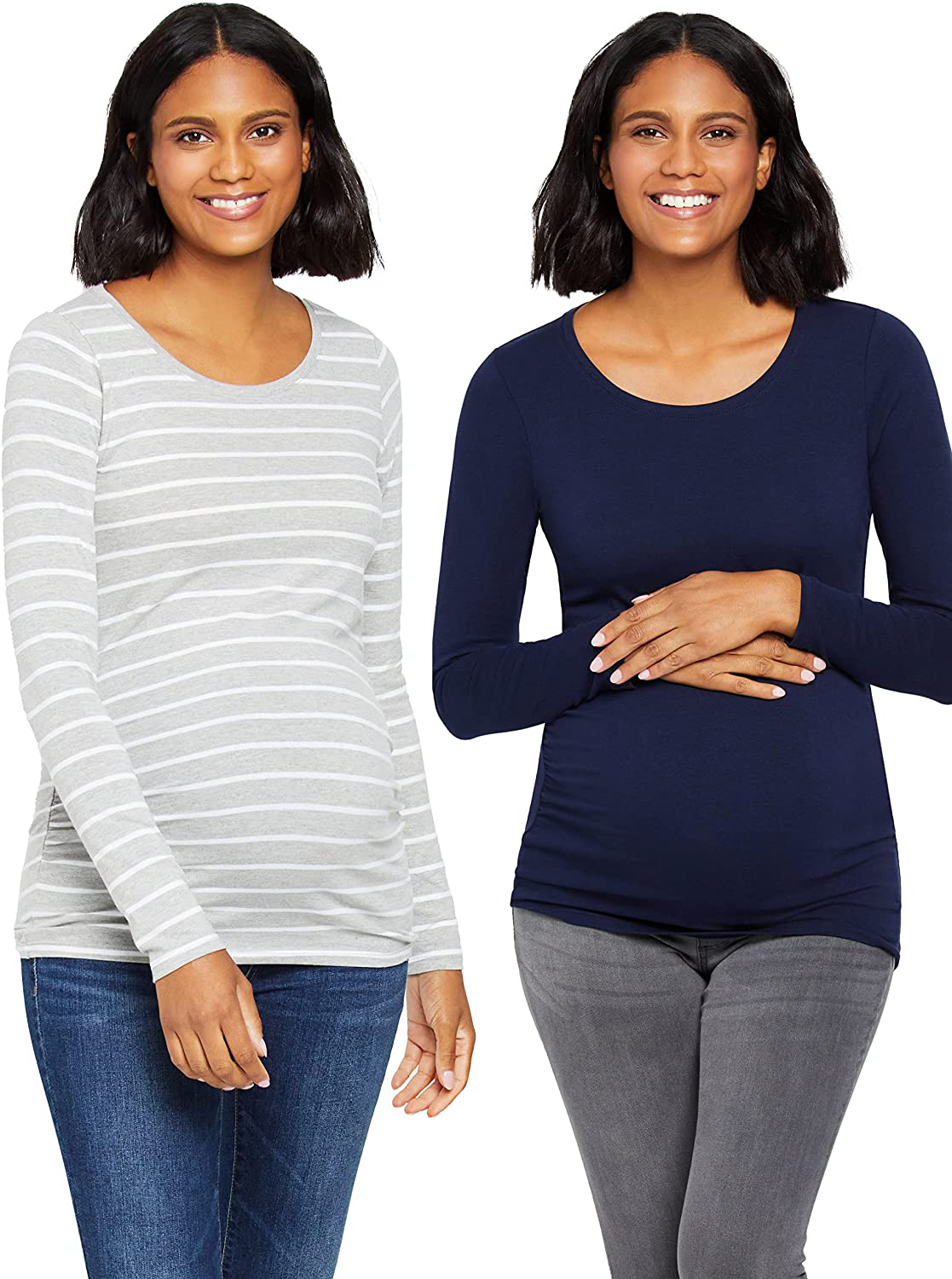 Motherhood Maternity Women'S Bumpstart 2 Pack Long Sleeve Tee Shirts Apparel & Accessories > Clothing > Activewear Kylie Max
