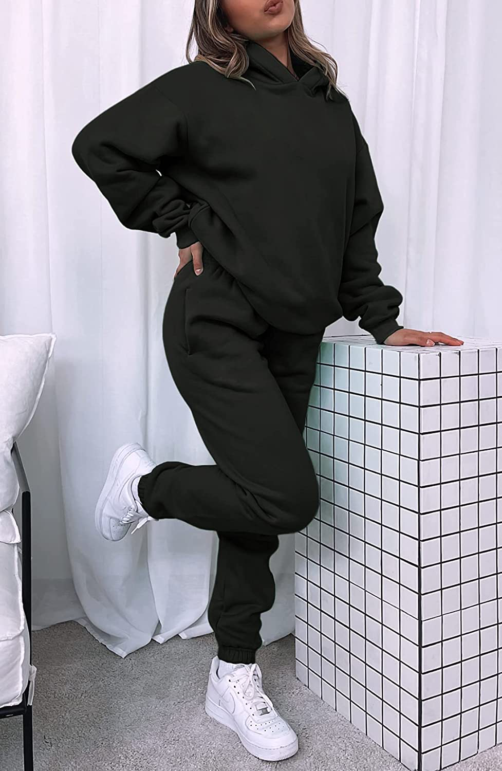 URBEARTH Womens Casual Comfy Sweatpants High Waisted Drawstring Sweat Pants Winter Cinch Bottom Joggers with Pocket Apparel & Accessories > Clothing > Activewear Kylie Max
