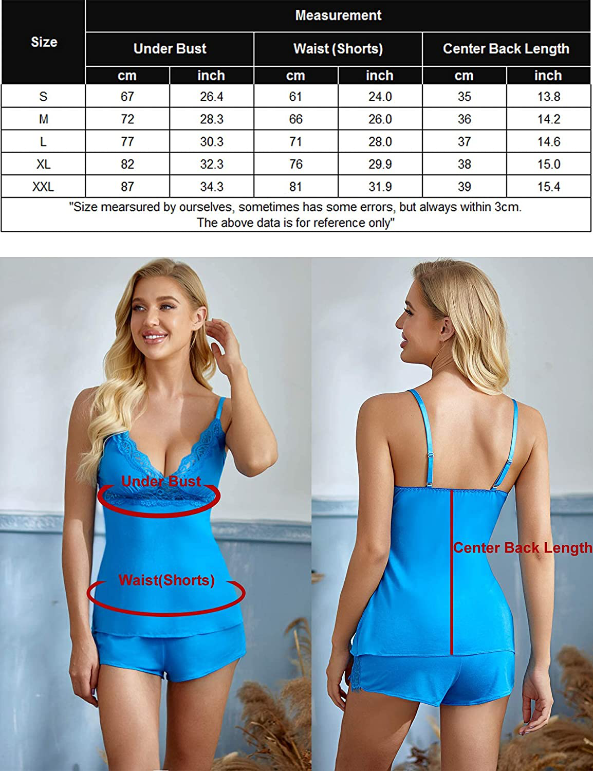 Avidlove Womens Sleepwear Lace Pajamas Cami PJS Set Pajama Set for Women Apparel & Accessories > Clothing > Sleepwear & Loungewear Kylie Max