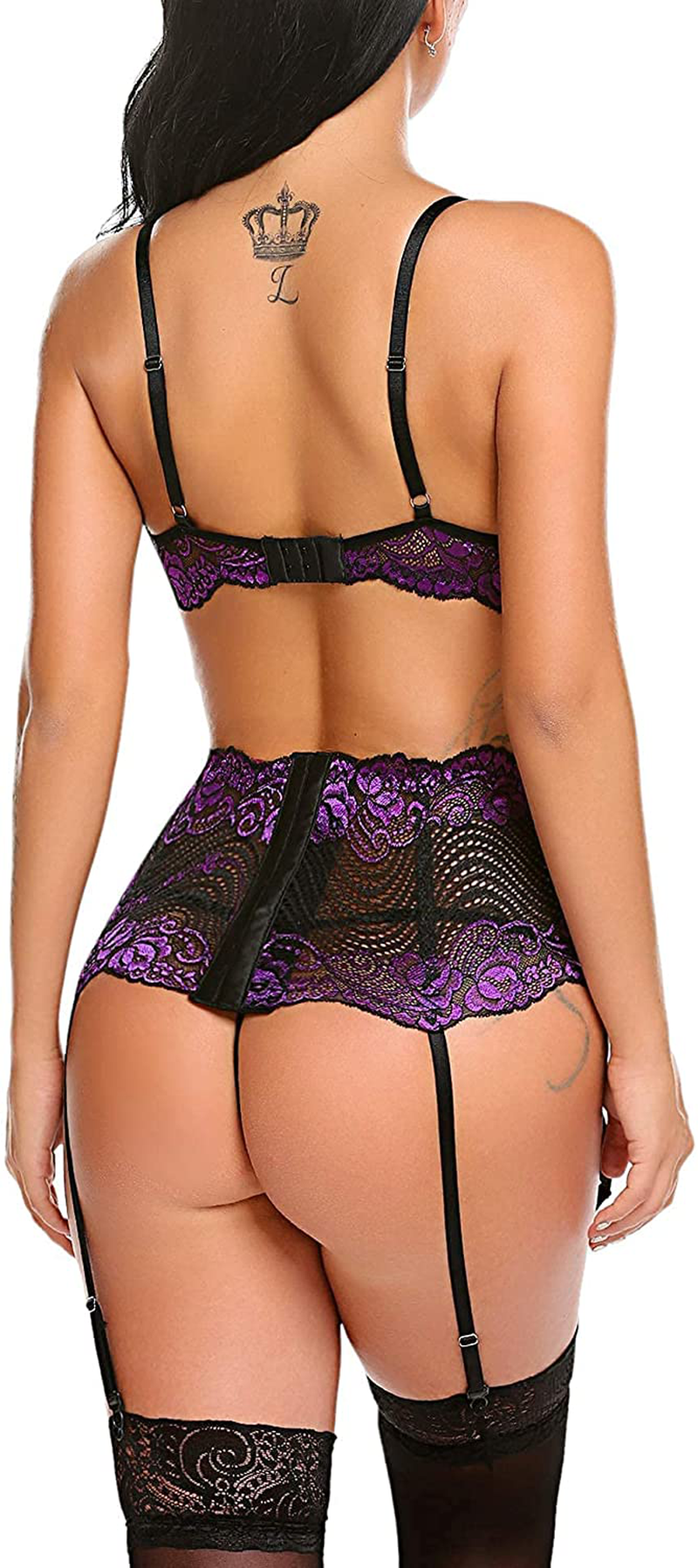 Avidlove Women Lingerie Set with Garter Belts Sexy Bra and Panty Underwire Lingerie Sets Apparel & Accessories > Clothing > Underwear & Socks > Lingerie Kylie Max