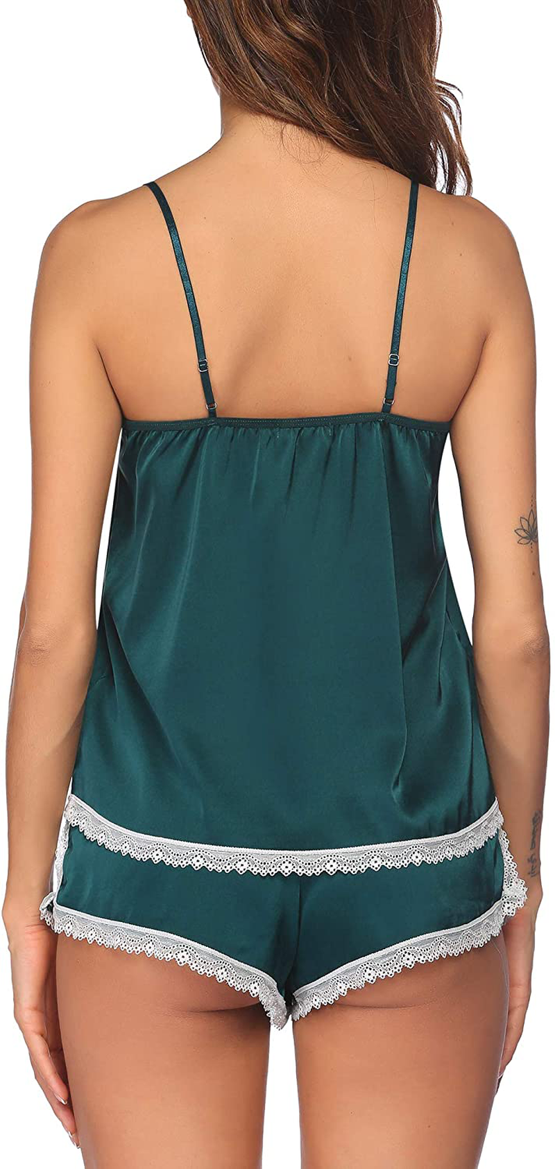 Ekouaer Womens Pajama Sets Sexy Lingerie Satin Sleepwear Cami Shorts Set Sexy Lace Pj Sleepwear Set Apparel & Accessories > Clothing > Sleepwear & Loungewear Kylie Max