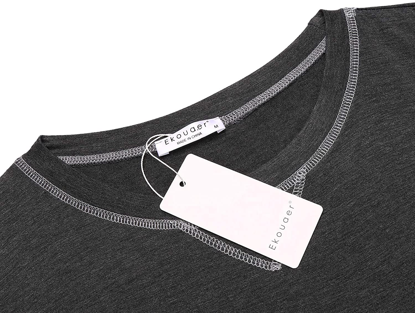 Ekouaer Mens Nightshirt Short Sleeve Nightwear Comfy Loose Night Shirts Henley Sleep Shirt Soft Sleepwear M-XXXL Apparel & Accessories > Clothing > Sleepwear & Loungewear > Nightgowns Kylie Max