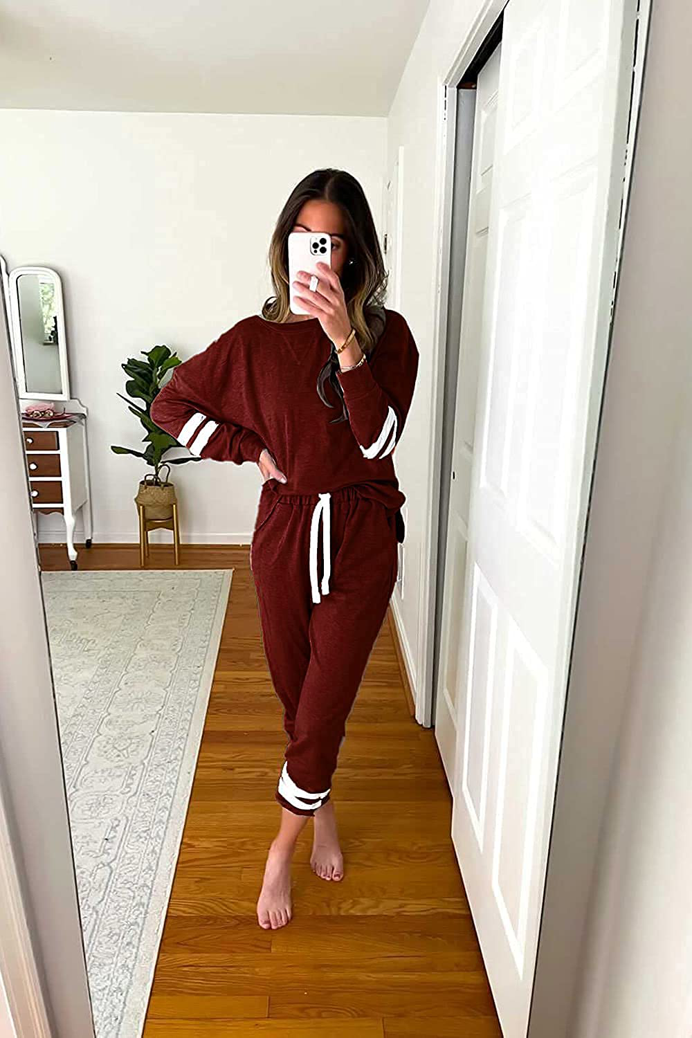 PRETTYGARDEN Women’s Tie Dye Two Piece Pajamas Set Long Sleeve Sweatshirt with Long Pants Sleepwear Apparel & Accessories > Clothing > Sleepwear & Loungewear > Pajamas PRETTYGARDEN