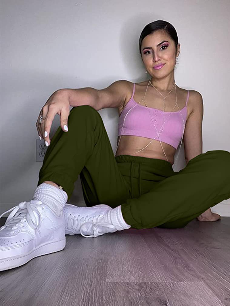 GOKATOSAU Women'S Sexy Lounge Stretch Casual Jogger Drawstring Sweatpants with Pockets Apparel & Accessories > Clothing > Activewear Kylie Max