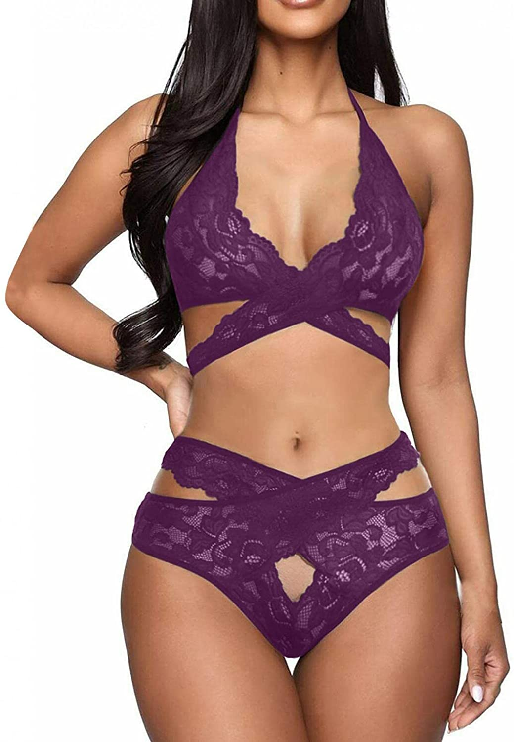 Valentines Day Lingerie for Women,Womens Valentines Lingerie Santa Sexy Lingerie Teddy 2 Piece Babydoll Apparel & Accessories > Clothing > Underwear & Socks > Lingerie ORT