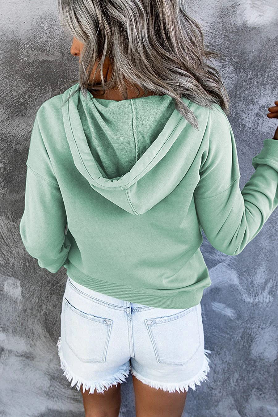 Ezymall Womens Casual Hoodies Pullover Tops Drawstring Long Sleeve Sweatshirts Fall Clothes with Pocket Apparel & Accessories > Clothing > Activewear Kylie Max