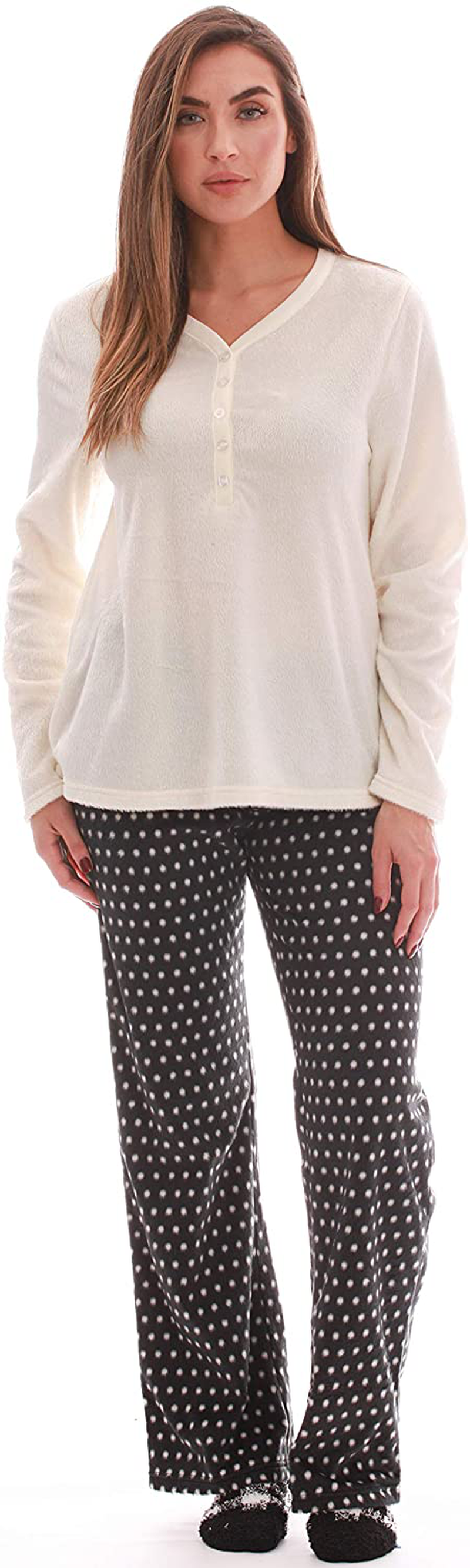 Just Love Women’s Ultra-Soft Pajama Pant Set with Matching Fuzzy Socks Apparel & Accessories > Clothing > Sleepwear & Loungewear > Pajamas Just Love Small Dot X-Large