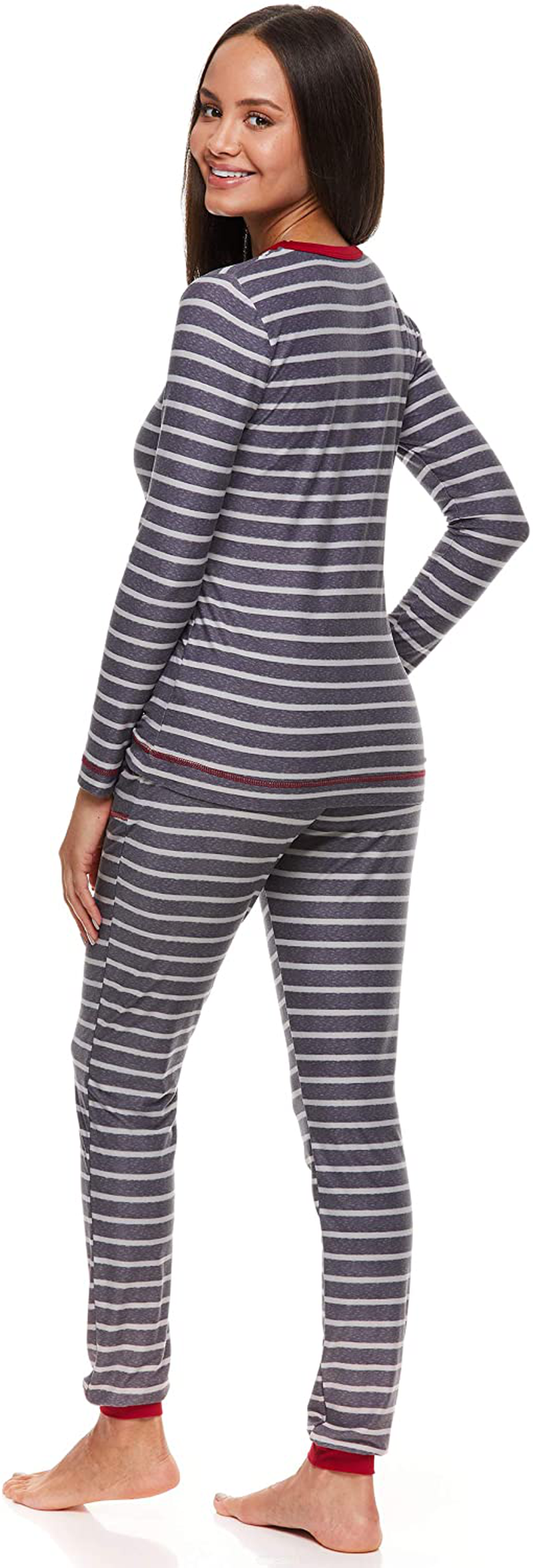 U.S. Polo Assn. Womens Pajamas Set with Pockets - Long Sleeve Shirt and Pajama Pants Loungewear Set Apparel & Accessories > Clothing > Sleepwear & Loungewear > Pajamas U.S. Polo Assn.