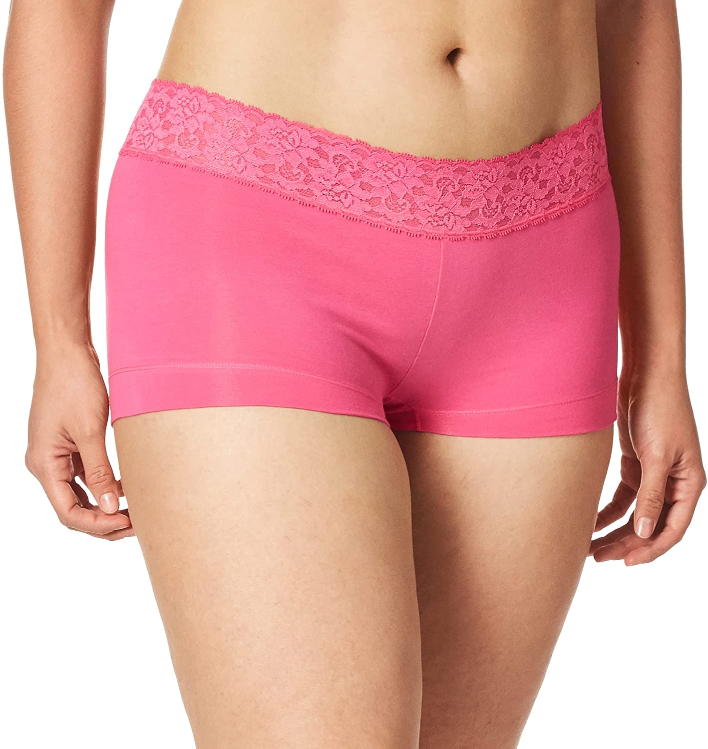 Maidenform Women'S Dream Cotton with Lace Boyshort Apparel & Accessories > Clothing > Underwear & Socks > Underwear Maidenform Pink About It 5