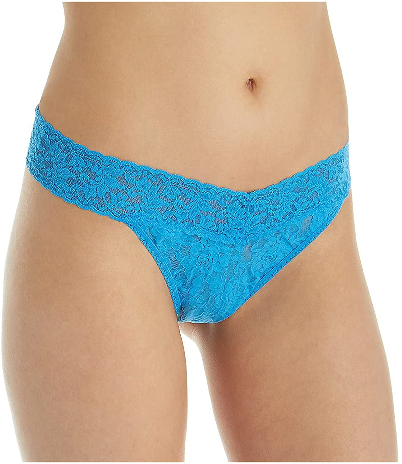 hanky panky, Signature Lace Original Rise Thong, One Size (4-14) Apparel & Accessories > Clothing > Underwear & Socks > Underwear hanky panky Laguna Blue One Size