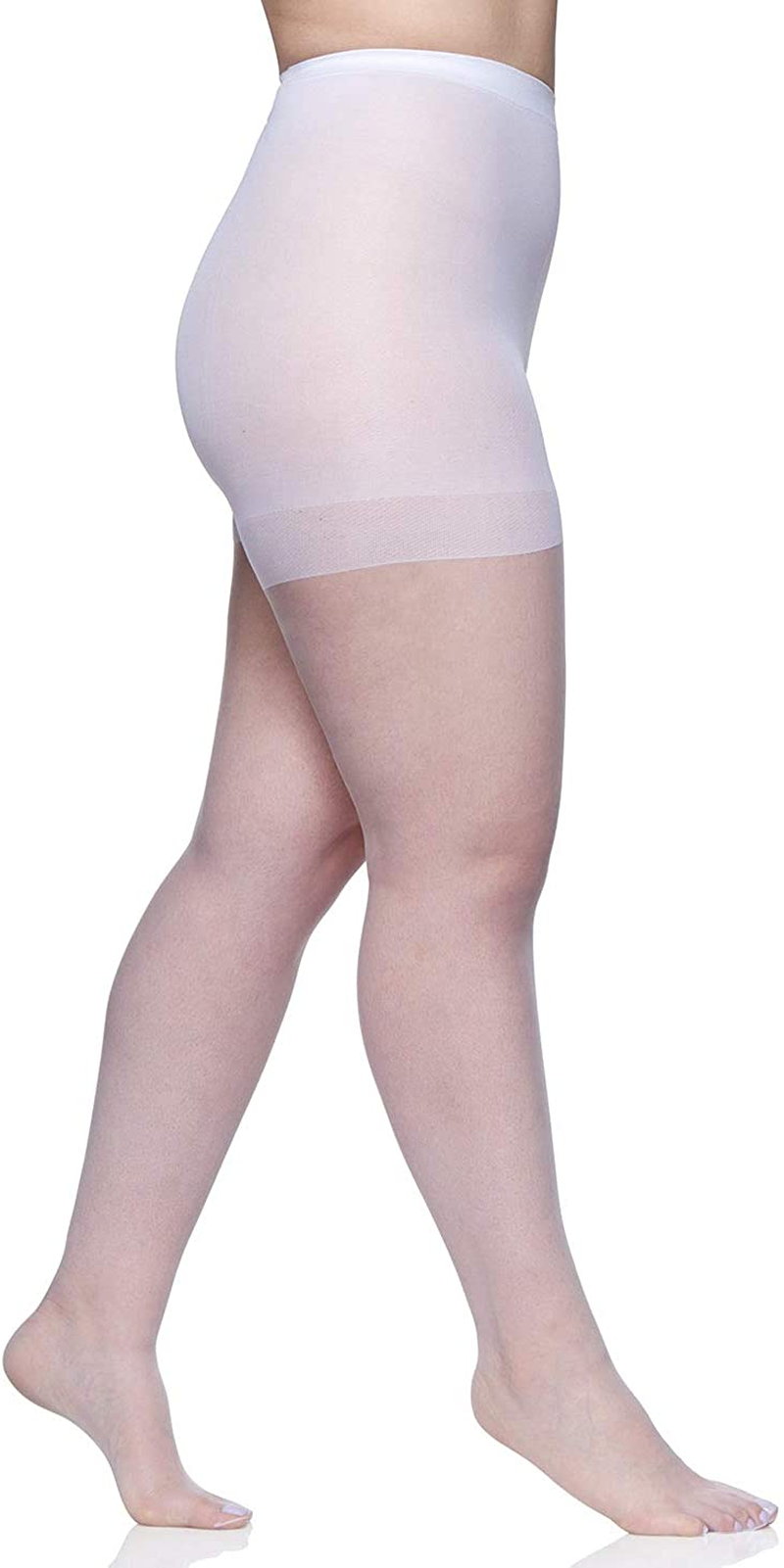 Berkshire Women'S Plus-Size Queen Ultra Sheer Control Top Pantyhose - Sandalfoot 4411 Apparel & Accessories > Clothing > Underwear & Socks > Shapewear Berkshire White Queen
