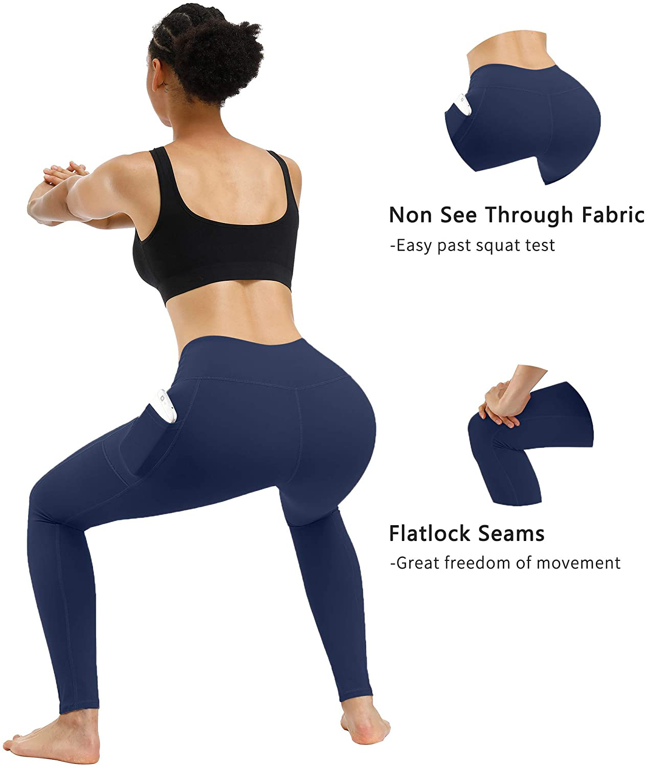 Fengbay 2 Pack High Waist Yoga Pants, Pocket Yoga Pants Tummy Control Workout Running 4 Way Stretch Yoga Leggings Apparel & Accessories > Clothing > Activewear Fengbay