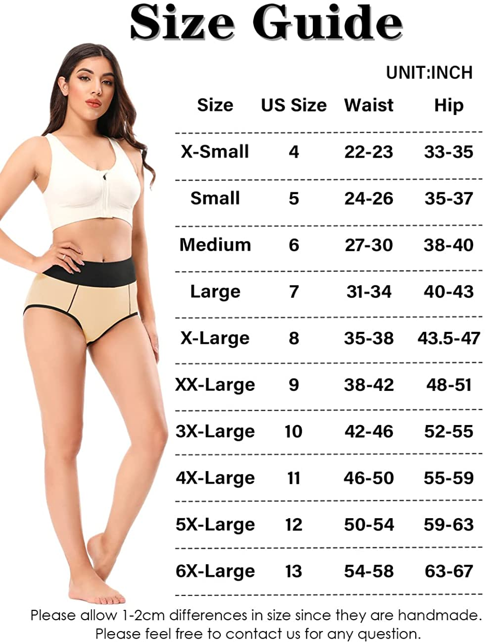 POKARLA Women'S High Waisted Cotton Underwear Soft Breathable Panties Stretch Briefs Regular & plus Size 5-Pack Apparel & Accessories > Clothing > Underwear & Socks > Underwear POKARLA