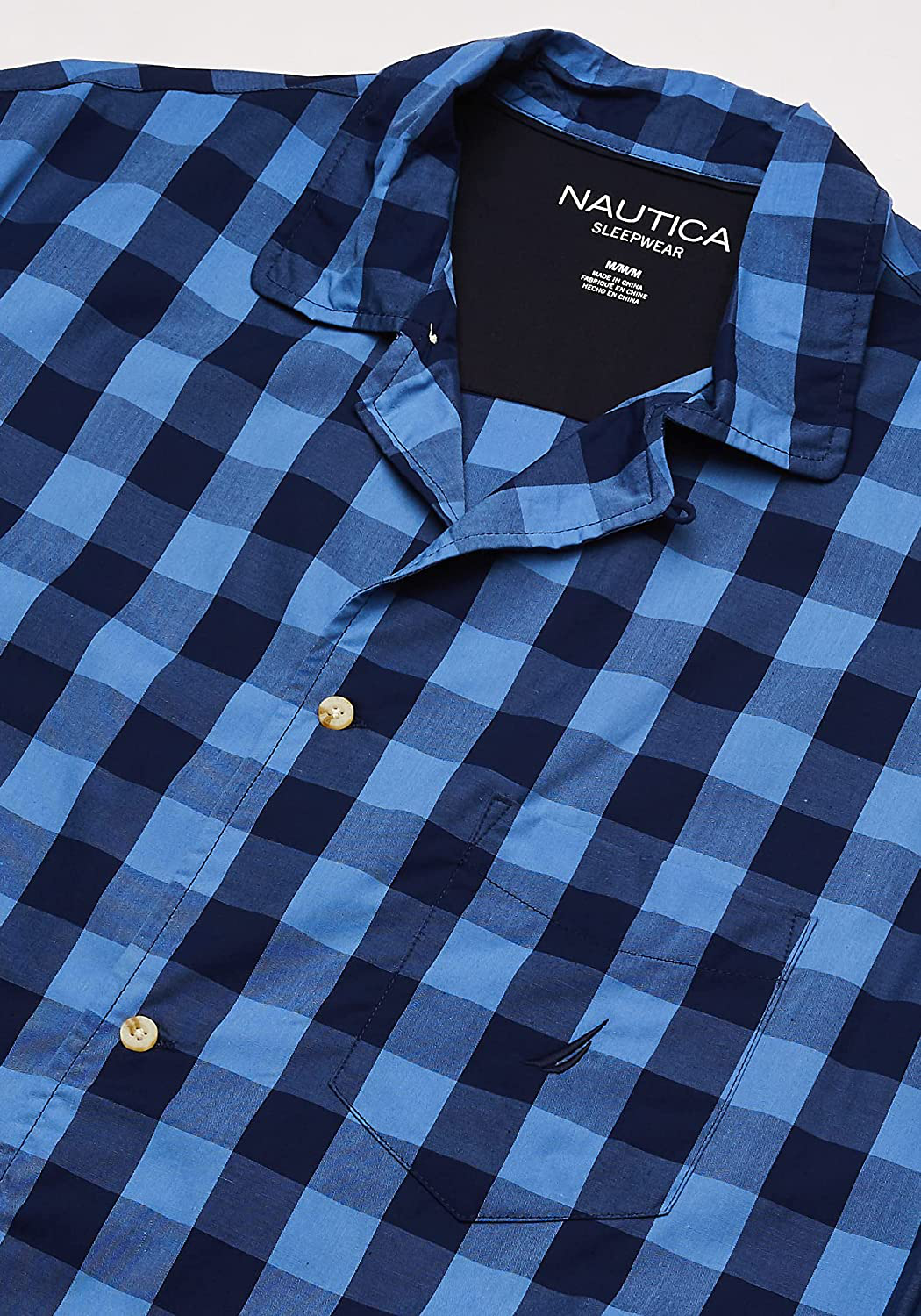 Nautica Men'S Short Sleeve 100% Cotton Soft Woven Button down Pajama Top Apparel & Accessories > Clothing > Sleepwear & Loungewear > Pajamas Kylie Max
