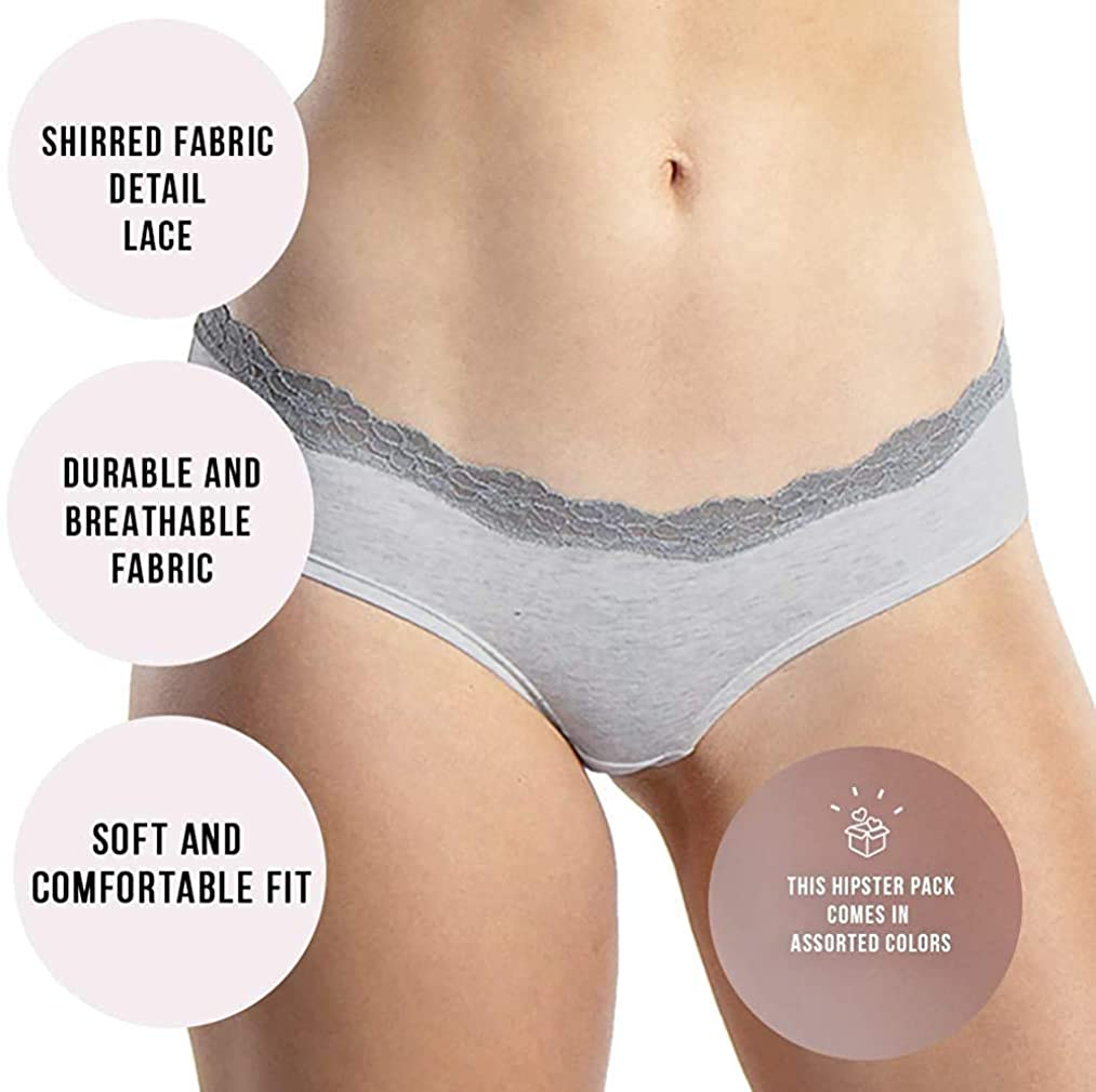Emprella Womens Lace Underwear Hipster Panties Cotton-Spandex-8 Pack Colors and Patterns May Vary,Assorted Apparel & Accessories > Clothing > Underwear & Socks > Underwear Emprella