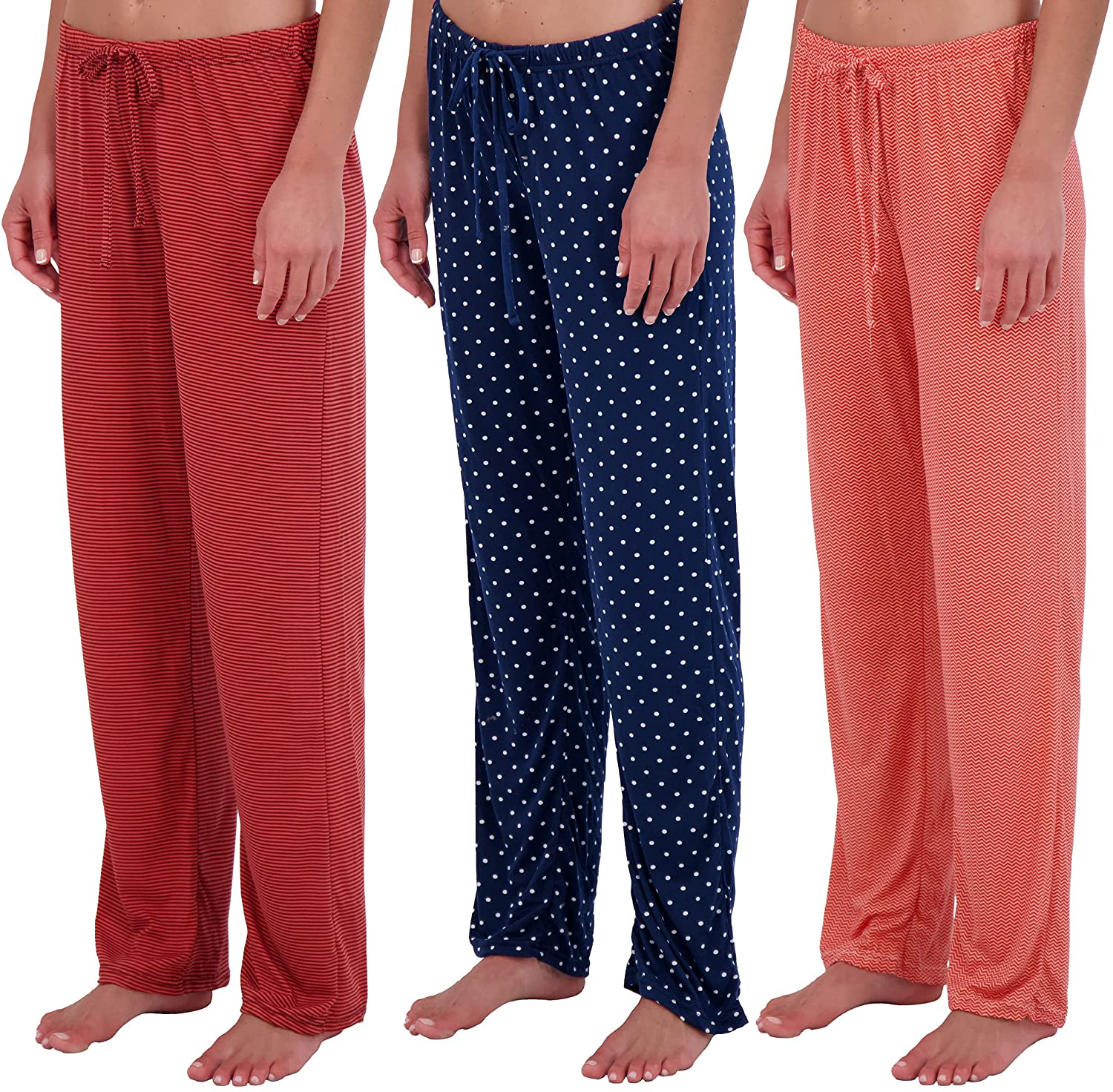 Real Essentials 3 Pack: Women’s Ultra-Soft Fleece Comfy Stretch Pajama Lounge Pants Elegant Sleepwear Apparel & Accessories > Clothing > Sleepwear & Loungewear > Pajamas Real Essentials Soft Knit Set D X-Large