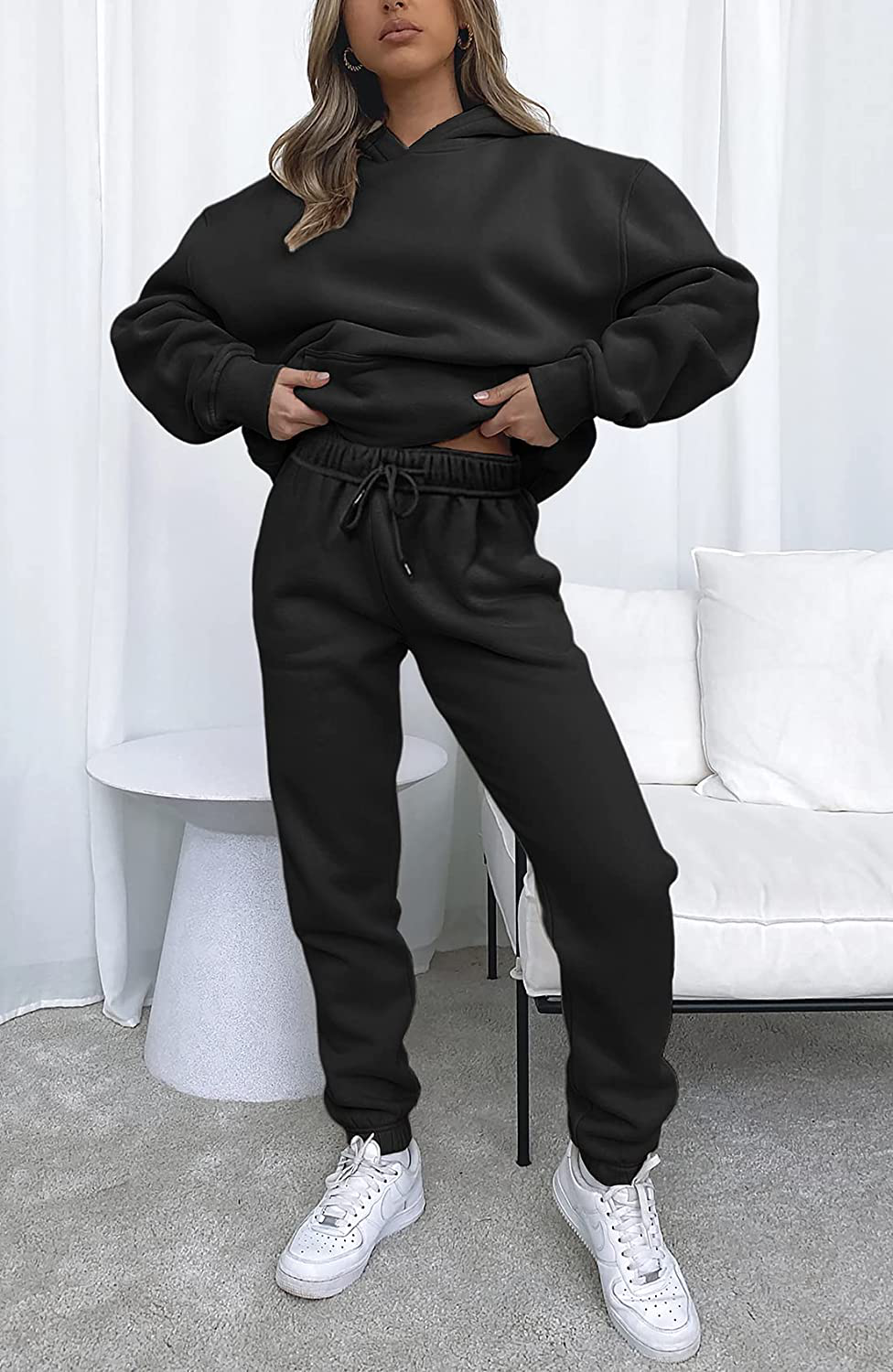 URBEARTH Womens Casual Comfy Sweatpants High Waisted Drawstring Sweat Pants Winter Cinch Bottom Joggers with Pocket Apparel & Accessories > Clothing > Activewear Kylie Max