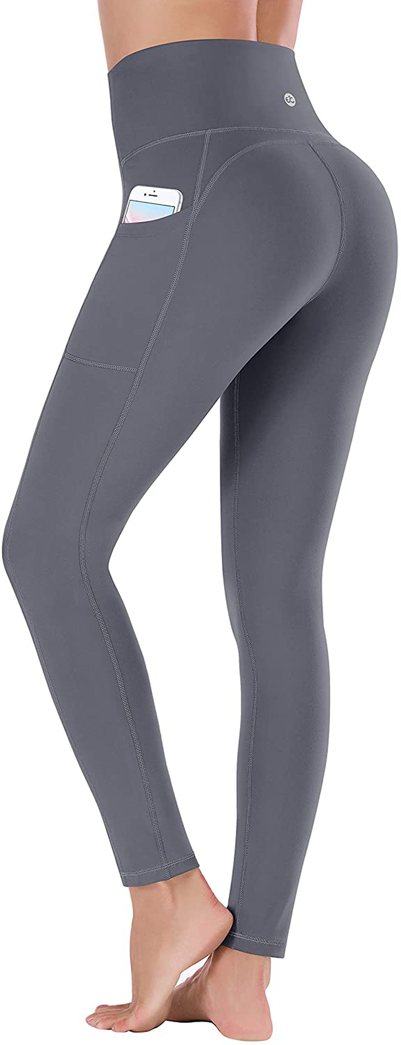 Ewedoos Women's Yoga Pants with Pockets - Leggings with Pockets, High Waist Tummy Control Non See-Through Workout Pants Apparel & Accessories > Clothing > Activewear Ewedoos Gray X-Large