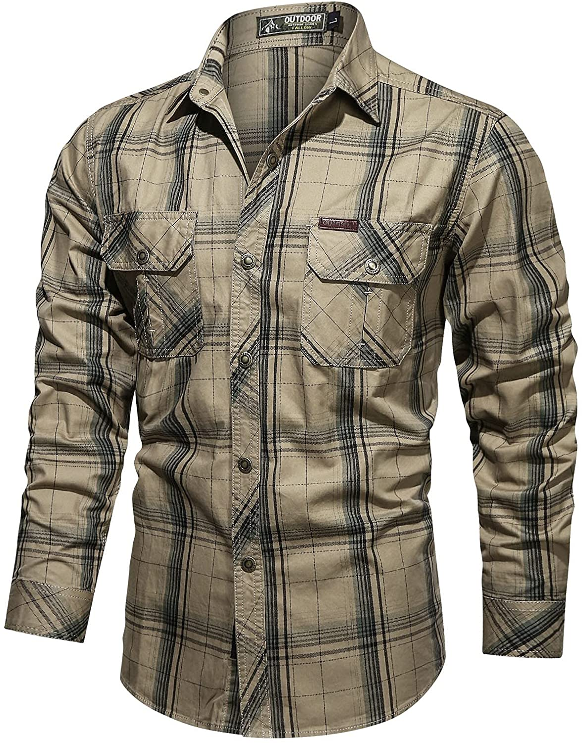 Merthy Mens Long Sleeve Casual Button down Shirts Jackets Fashion Big and Tall Solid Color Cowboy Slim Fit Shackets Apparel & Accessories > Clothing > Underwear & Socks > Shapewear Merthy 02 Khaki X-Large