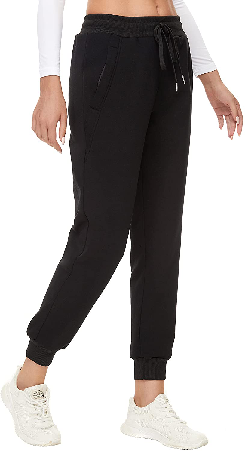 MOUEEY Women'S Super Warm Sherpa Lined Athletic Sweatpants Jogger Fleece Pants with Zipper Pockets Apparel & Accessories > Clothing > Activewear Kylie Max