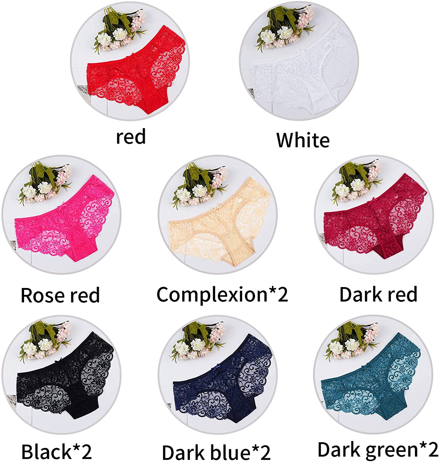 Sunm Boutique Womens Underwear Invisible Seamless Bikini Lace Underwear Half Back Coverage Panties Apparel & Accessories > Clothing > Underwear & Socks > Underwear Sunm Boutique