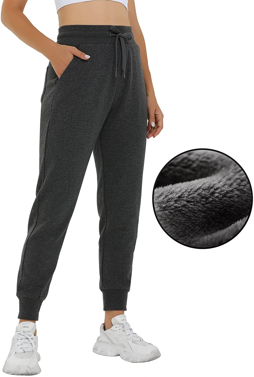 Heathyoga Fleece Lined Joggers for Women Thermal Sweatpants for Women Joggers with Pockets Workout Pants Running Pants Apparel & Accessories > Clothing > Activewear Kylie Max