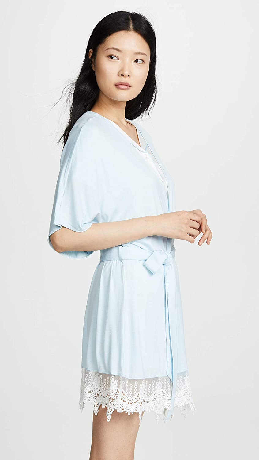 Splendid Womens Bridal Robe with Lace Pajama Coverup Pj Apparel & Accessories > Clothing > Sleepwear & Loungewear > Robes Splendid