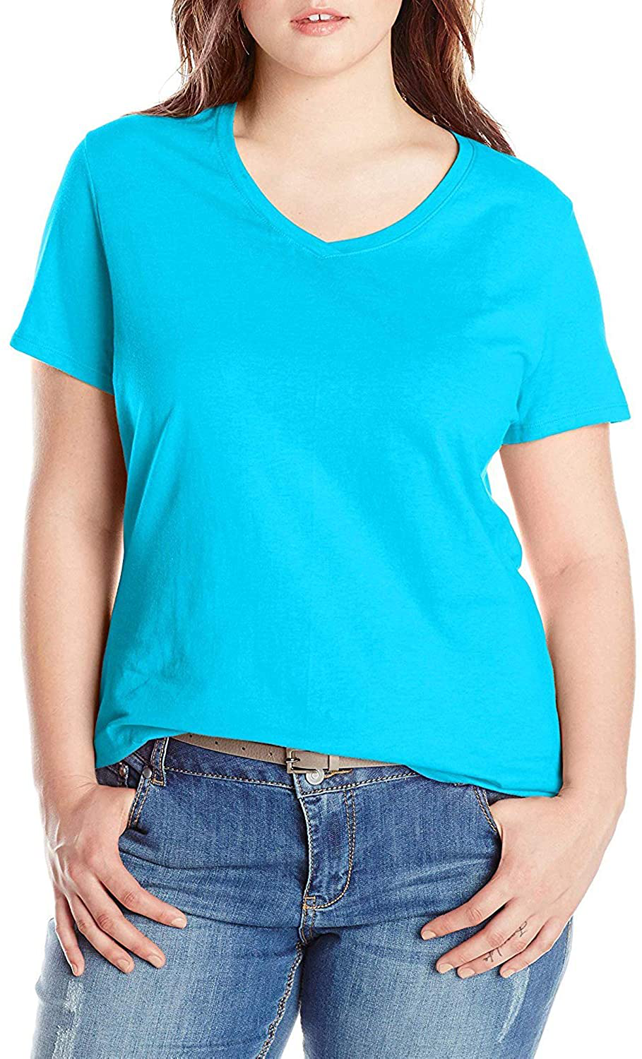 Just My Size Women'S Plus-Size Short-Sleeve V-Neck T-Shirt Apparel & Accessories > Clothing > Activewear Kylie Max